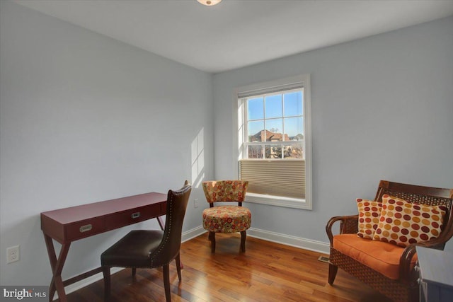 office featuring hardwood / wood-style flooring