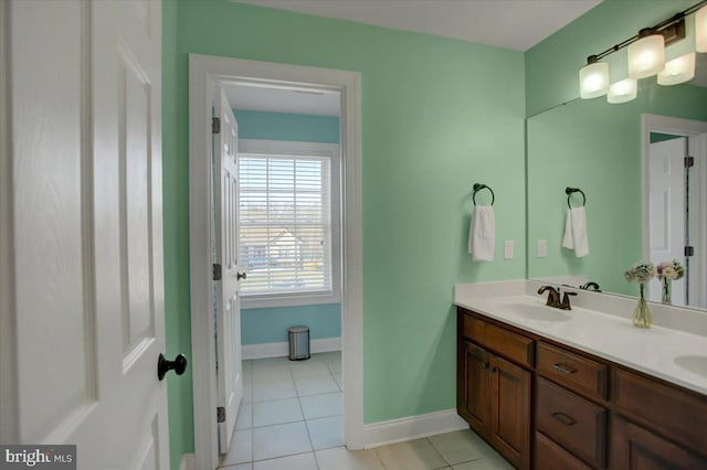 bathroom featuring tile patterned flooring and vanity