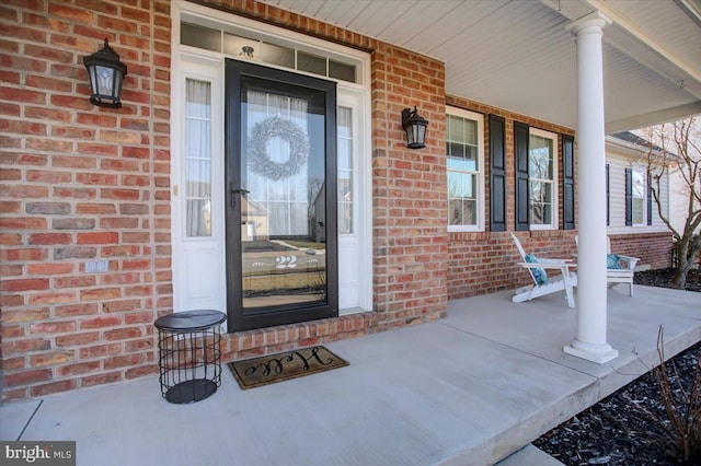 property entrance with a porch