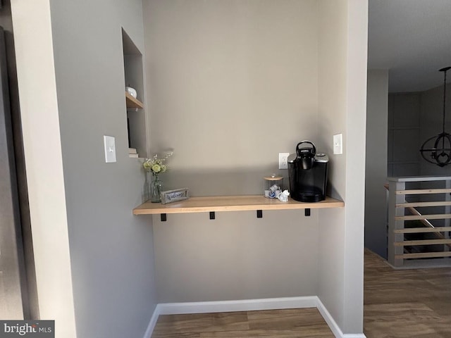 interior space featuring dark wood-type flooring