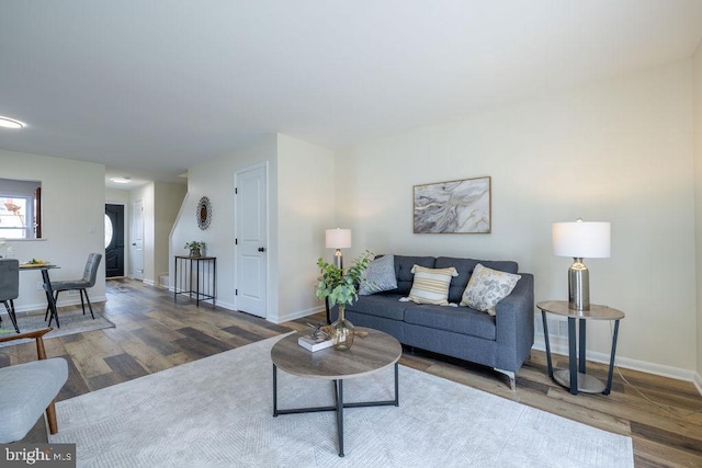 living room featuring wood-type flooring