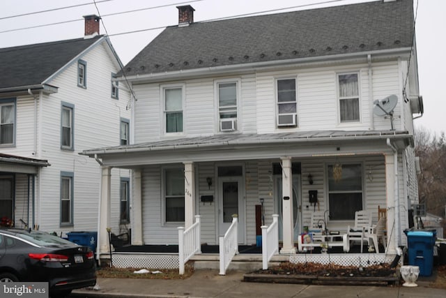 view of front facade featuring covered porch