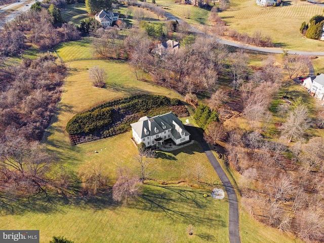 bird's eye view with a rural view