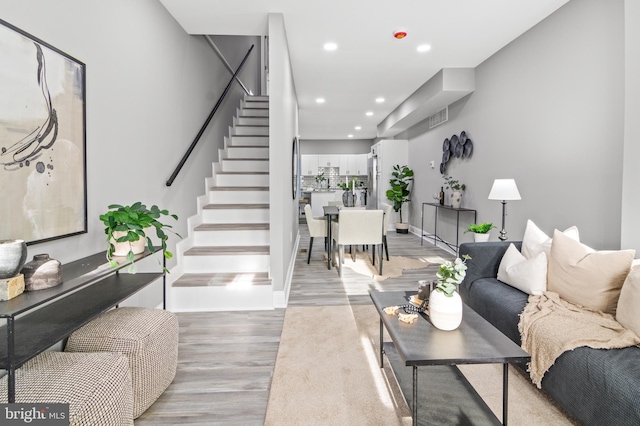 living room featuring hardwood / wood-style floors