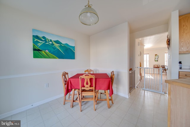 view of dining area