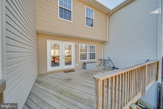 deck featuring french doors