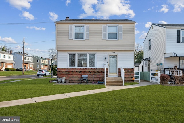 view of front of house with a front yard