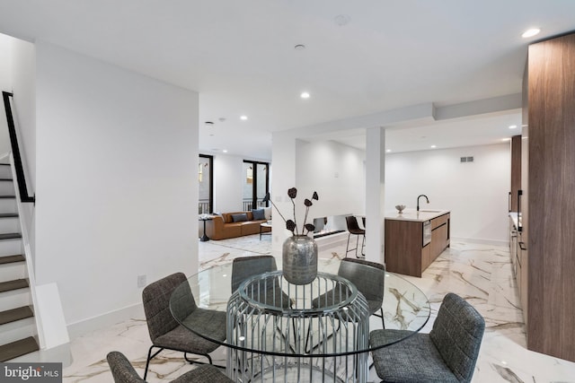 dining area with sink