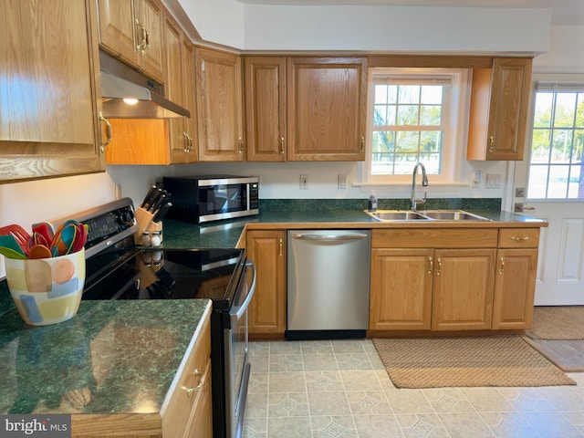 kitchen featuring stainless steel appliances and sink