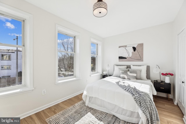 bedroom featuring light hardwood / wood-style flooring