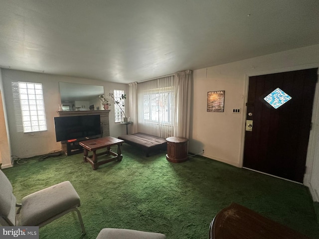 carpeted living room with plenty of natural light