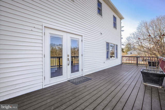 deck featuring french doors