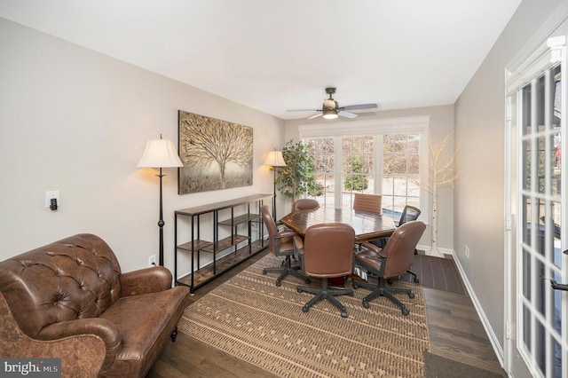 dining room featuring dark wood-type flooring