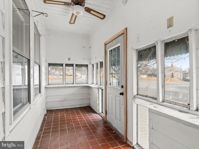 view of unfurnished sunroom