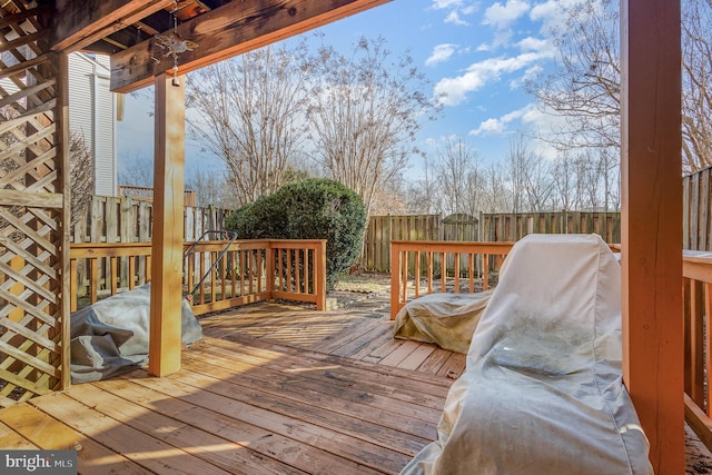 view of wooden deck