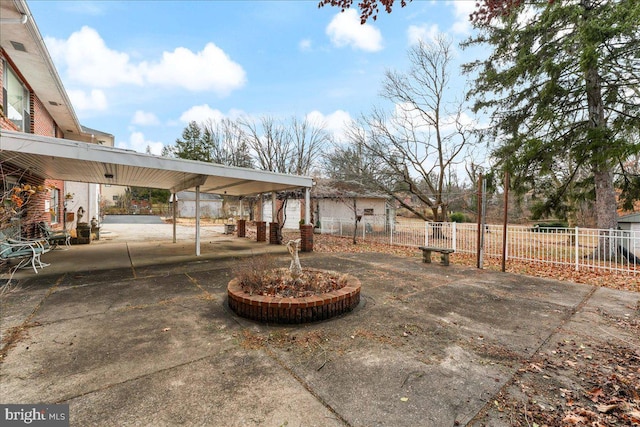 view of patio with a carport