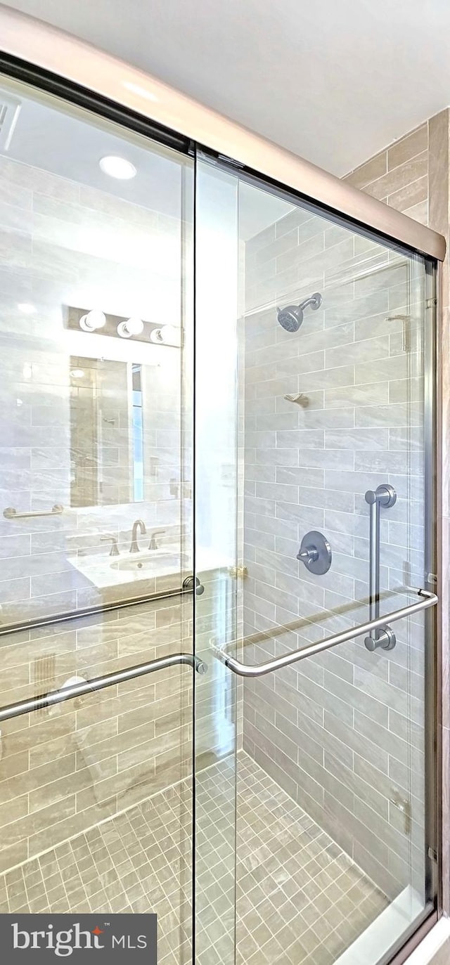 bathroom featuring walk in shower