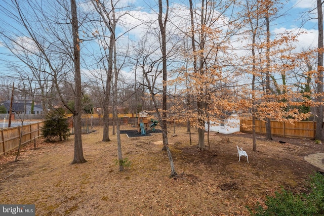 view of yard with fence