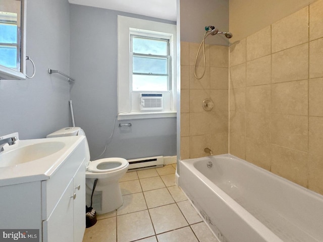 1812 Mcculloh St, Baltimore, MD 21217 - bathroom with baseboard heating, tile patterned flooring, cooling unit, vanity, and toilet