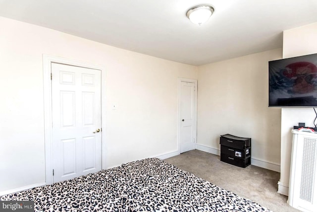 unfurnished bedroom with light colored carpet