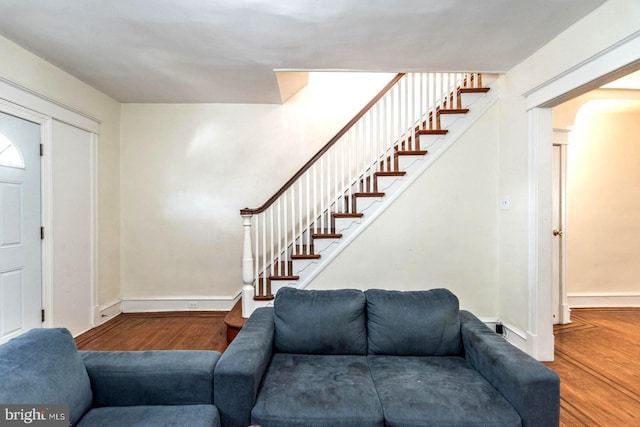 foyer featuring wood-type flooring