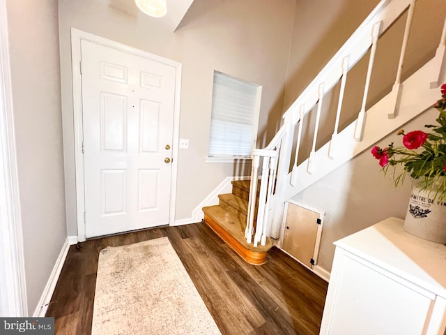 entryway featuring dark hardwood / wood-style flooring