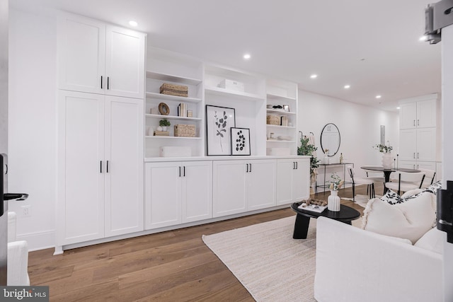 living room featuring light hardwood / wood-style flooring