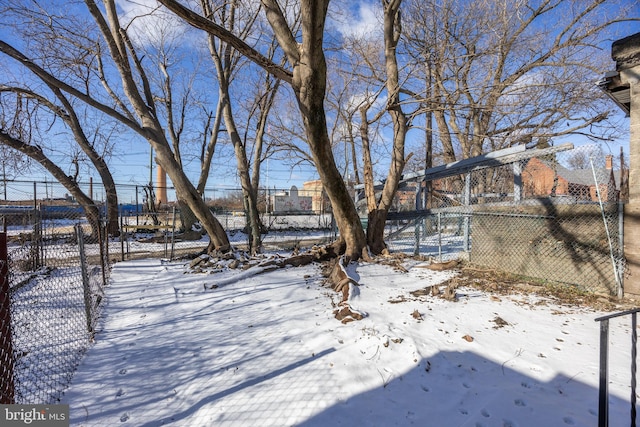 view of snowy yard