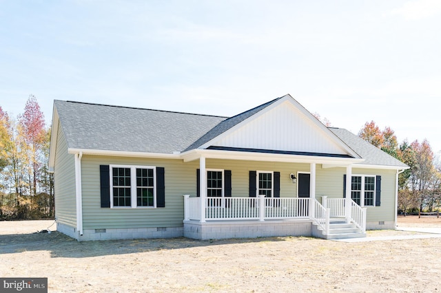 view of front facade featuring a porch