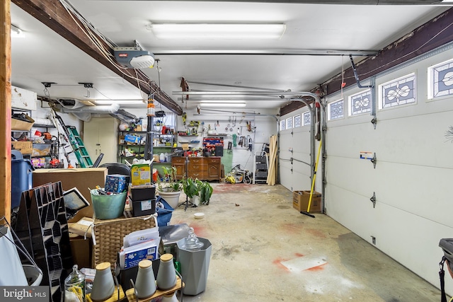 garage featuring a garage door opener