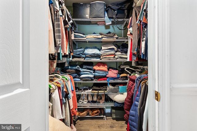 spacious closet with wood-type flooring