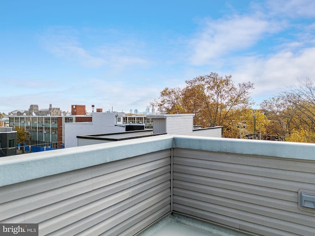 balcony featuring central AC