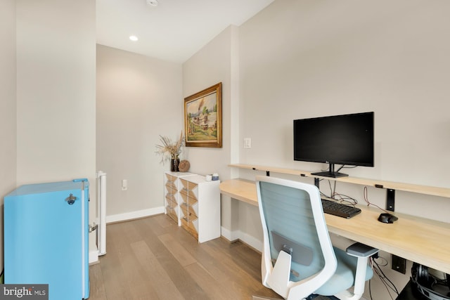 office space featuring light hardwood / wood-style flooring