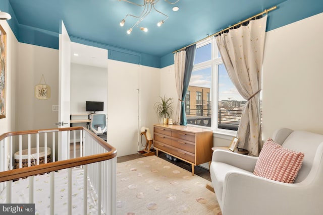 bedroom with hardwood / wood-style flooring