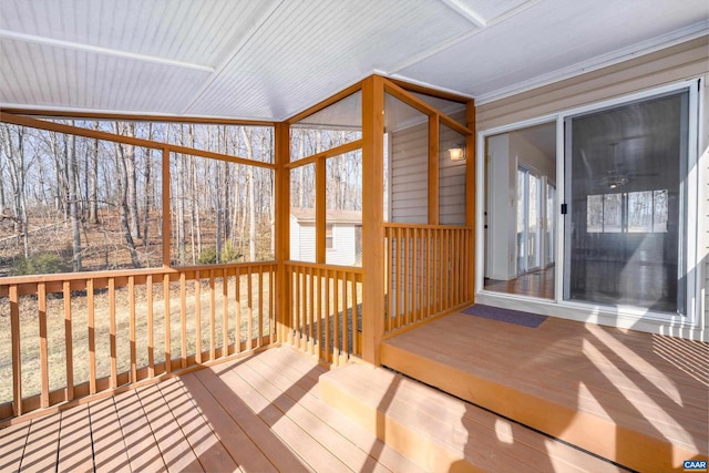 view of unfurnished sunroom