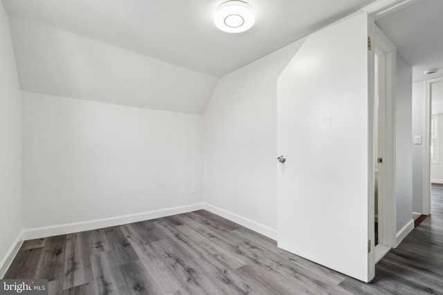 bonus room featuring lofted ceiling and hardwood / wood-style floors