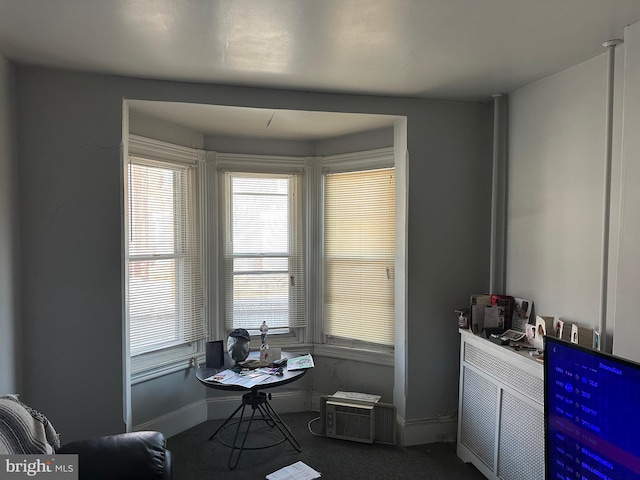 view of carpeted dining space