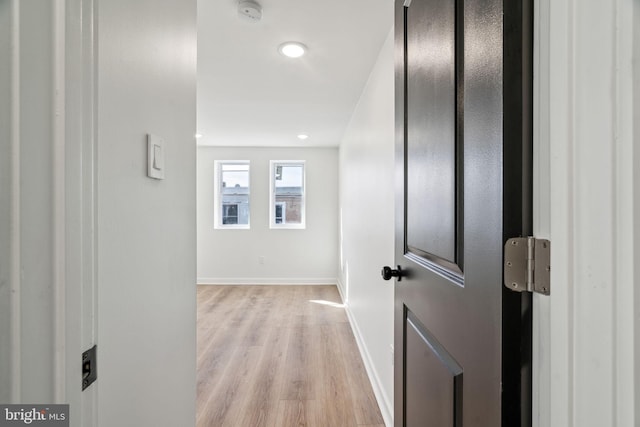 hallway featuring light hardwood / wood-style floors