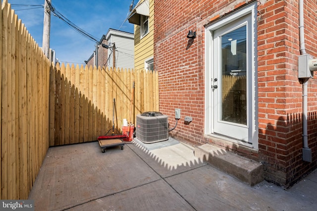 view of patio / terrace featuring central air condition unit