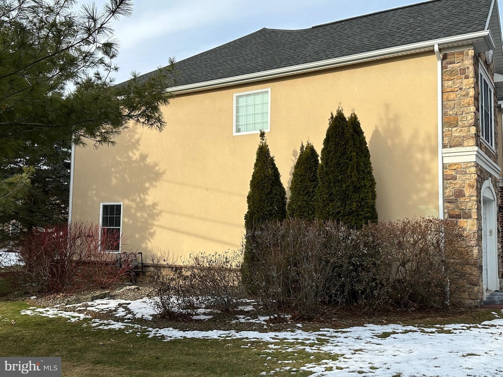 view of snow covered exterior