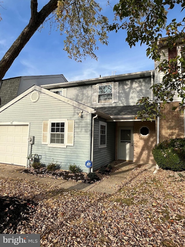 view of front of house with a garage