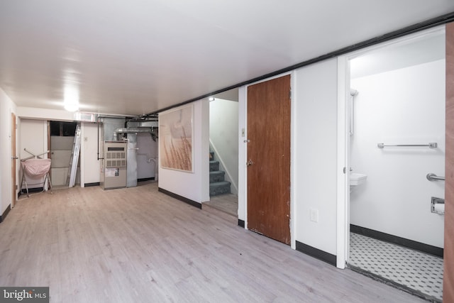 interior space with light hardwood / wood-style floors