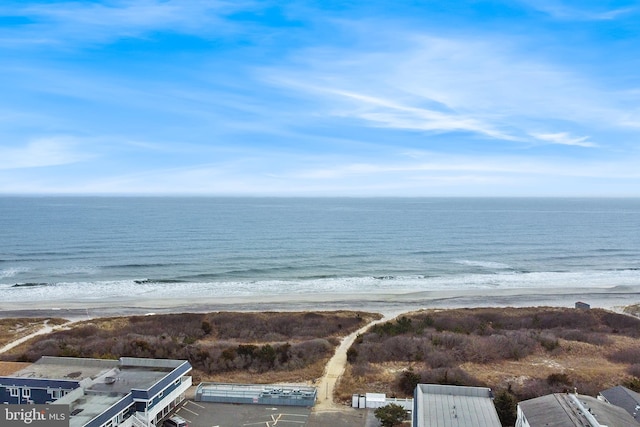 view of water feature featuring a beach view