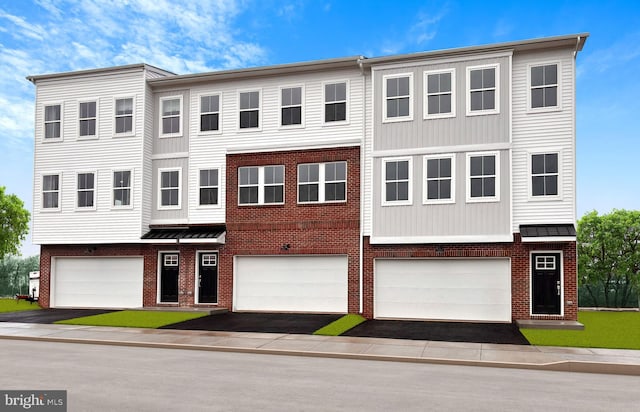 view of property featuring a garage