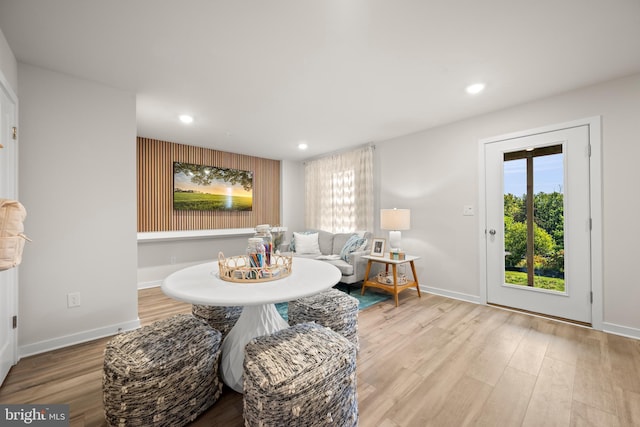 living room featuring light hardwood / wood-style floors