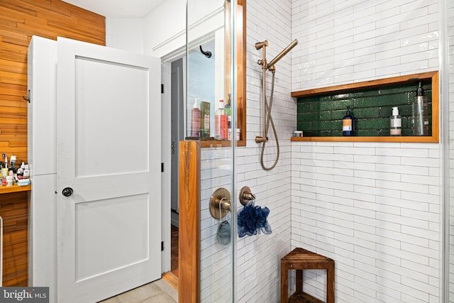 bathroom featuring walk in shower