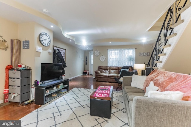 living room featuring hardwood / wood-style floors