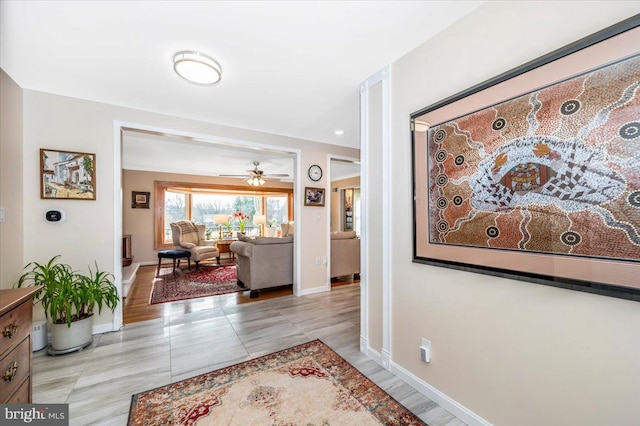 hallway with baseboards