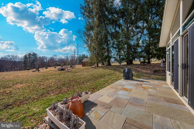 view of patio / terrace with a garden