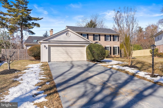 view of front facade with a garage